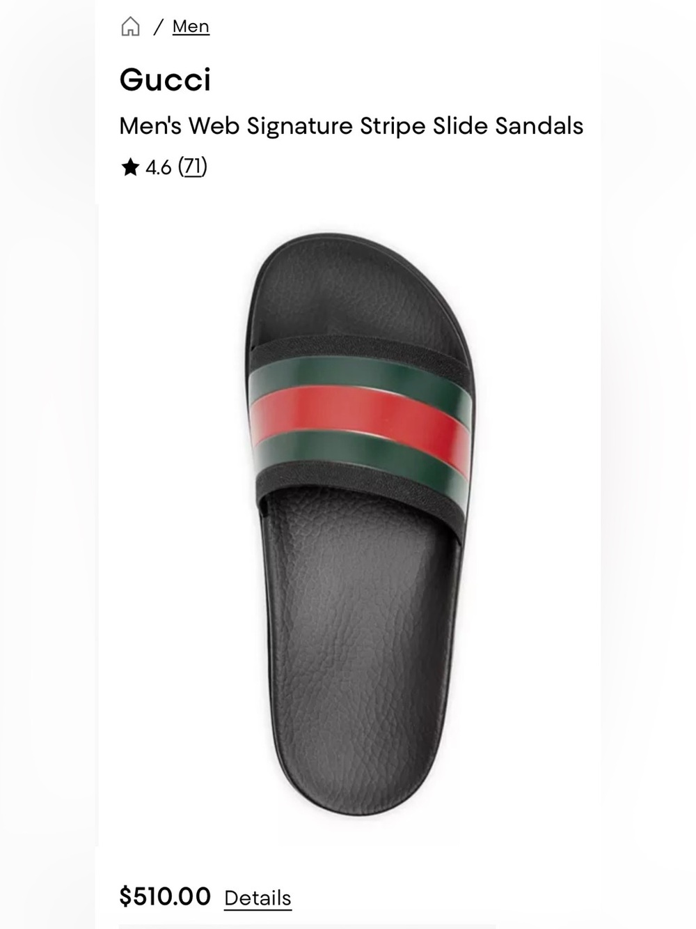 Gucci Black Slides w/ Signature Green & Red Stripe, Unisex

Women’s 10 / Men’s 8